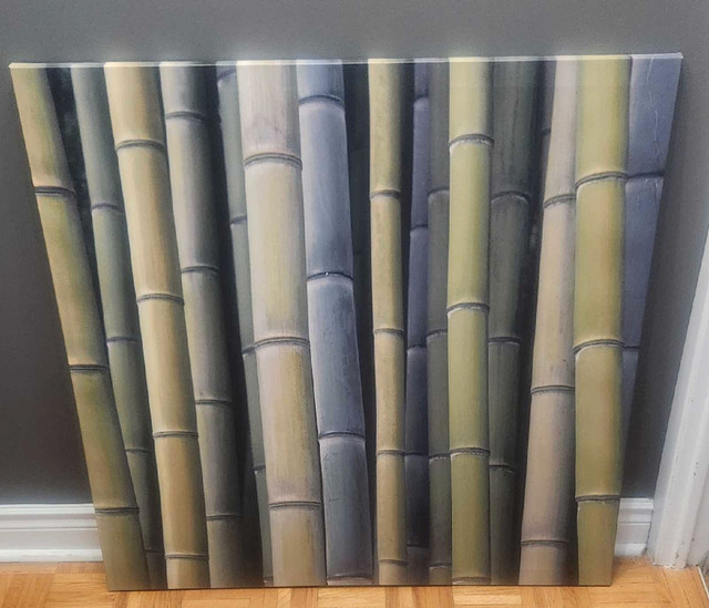 Cadre bamboo sur toile 35 1/2 X 35 1/2 - Mascouche dans Décoration intérieure et accessoires  à Laval/Rive Nord