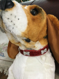 Stunning Bling Bone Red Dog Collar - New