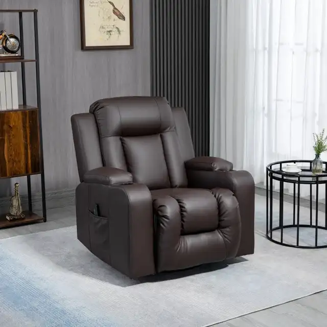 Overstuffed Manual recliner 360 swivel Massage Chair Rocker in Chairs & Recliners in Markham / York Region - Image 6