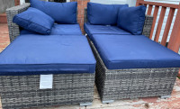 4-Piece Outdoor Sectional Sofa Set Wicker Furniture Set