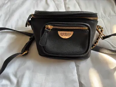 GUESS Los Angeles Black Camera Crossbody Bag – Gold Hardware, View more