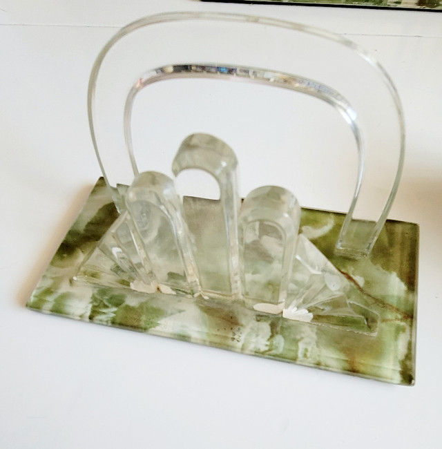 six piece acrylic desk set - Vintage in Arts & Collectibles in Barrie - Image 4