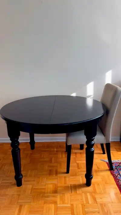 Pottery Barn Ashford Round Black Dining Table, View more