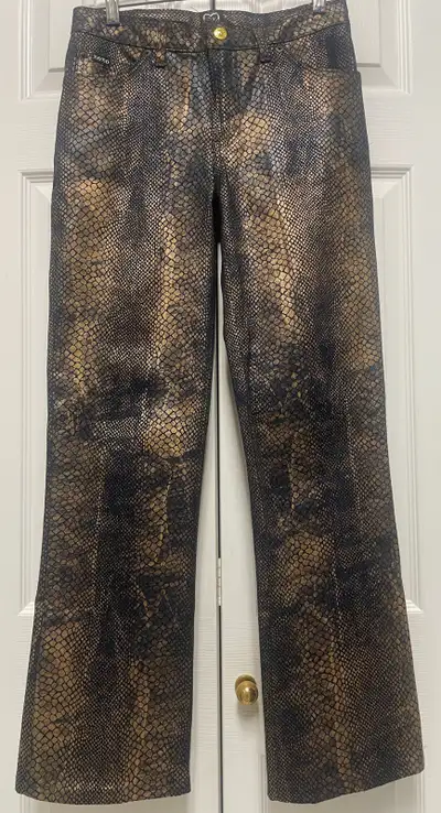 XOXO Gold Snakeskin & Black Jeans, Size 7/8 (never been worn), View more