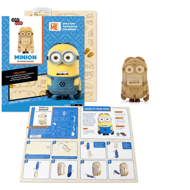 Brand New Incredibuilds ***Minions** 3D Wood Model Kit in Arts & Collectibles in City of Toronto - Image 3