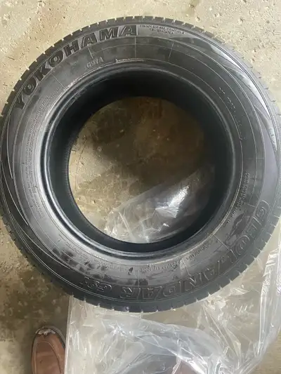 Yokohama Geolander AS Tires 225/65R17, 45,000km when I took them off in the Fall. Good for two Sprin...