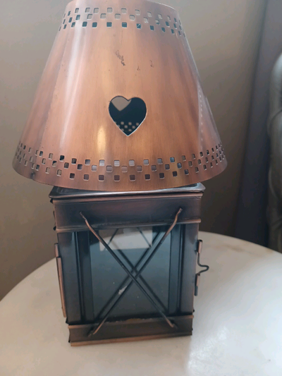 Metal Frame Table Top Lantern / Candle Holder w/Glass Windows, View more