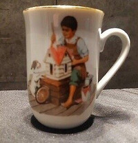 1982 Norman Rockwell Museum Collectible Mug-A Doll House For Sis