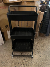 3-Tier Rolling Utility Cart with Wheels, Mobile Storage Trolley 