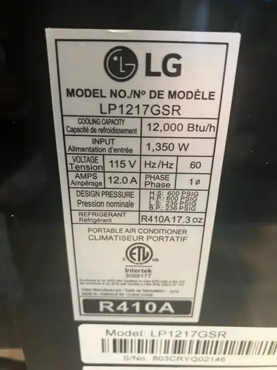 LG 1200btu Air Conditioner , View more
