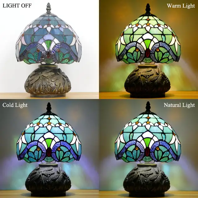 Small Tiffany Mushroom Table Lamp Baroque Style Shade W8H11 Inch in Indoor Lighting & Fans in City of Toronto - Image 5