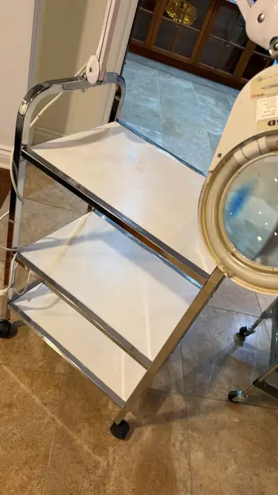 Salon Trolley with Magnifying Lamp, View more