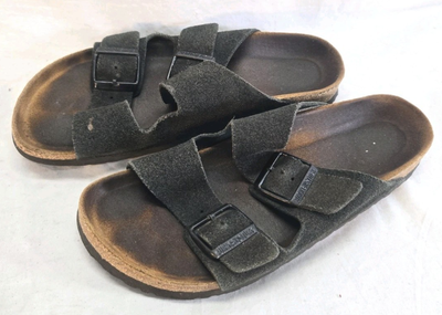 Birkenstock Arizona Sandals Black Suede Leather  [ Size 41 ], View more