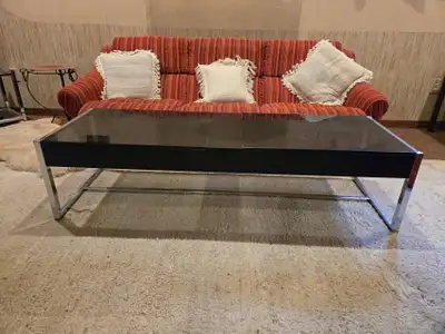Chrome Smokey Glass Coffee Table, View more