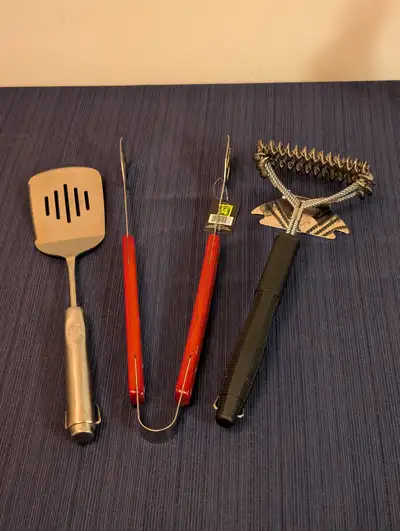 Take all 3 items together for a total of $5 cash. - Spatula - Tongs - Heavy duty barbecue cleaning b...