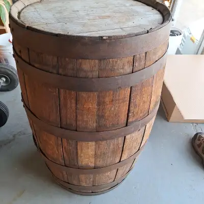 VINTAGE/ANTIQUE WOODEN WHISKY BARREL, View more
