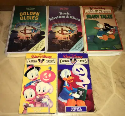 Rare Vintage Disney VHS Lot Scary Tales Golden Oldies Haloween, View more
