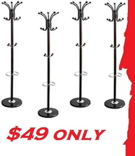 COAT RACK WITH THREE LEVEL STORAGE REAL BLACK MARBLE HEAVY BASE in Dressers & Wardrobes in Oakville / Halton Region - Image 2
