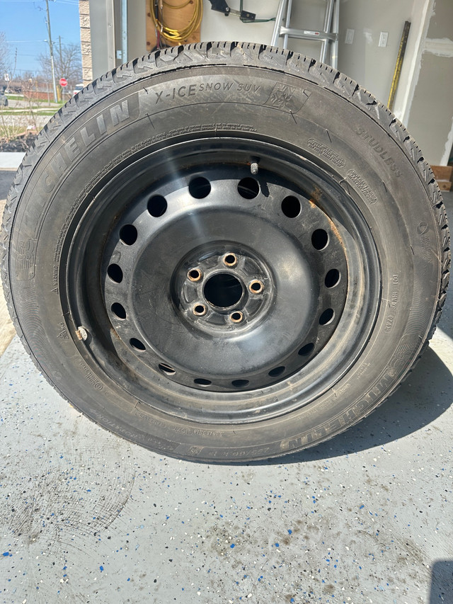235/60R18 Winter Tires with Black rims 5x114.3 mm 64.1 mm cb in Tires & Rims in St. Catharines