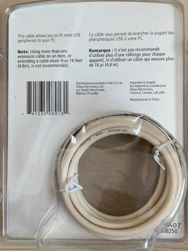 Nexxtech Ultimate Hi-Speed Certified USB 2.0 Gold Cable - 6' (D) in General Electronics in Calgary - Image 3