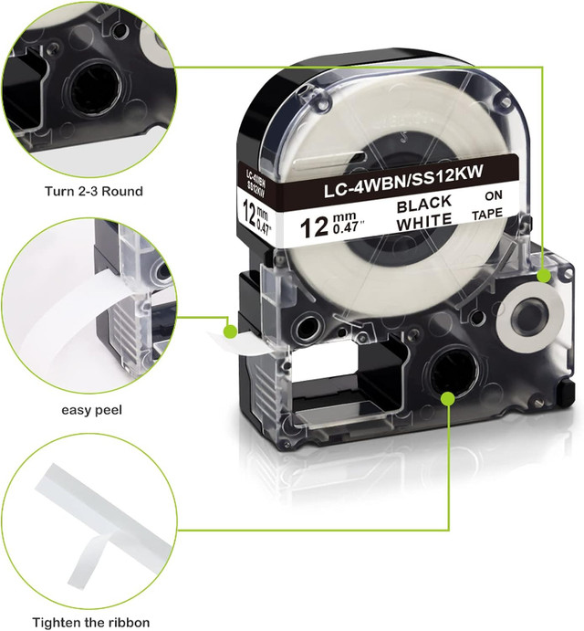 Compatible Label Tape Replace Epson LabelWorks LW300 LW400 LW500 in Hobbies & Crafts in Burnaby/New Westminster - Image 4