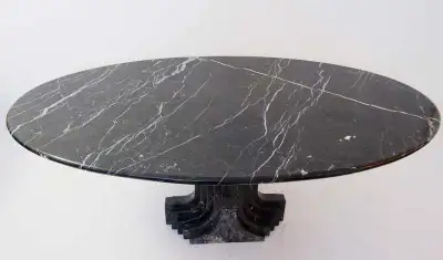 Black vintage Italian marble dining table, View more