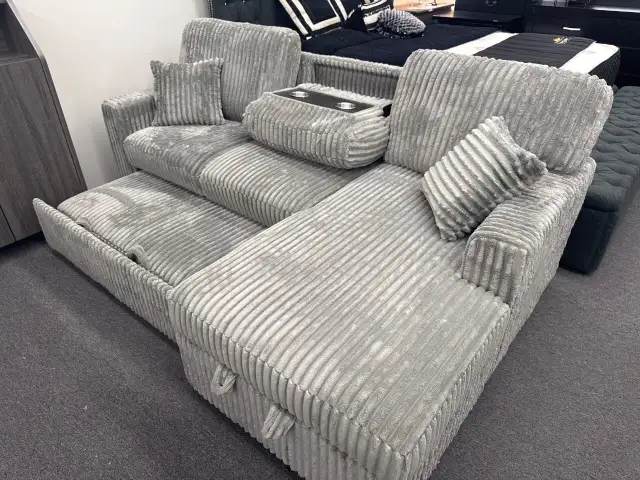 Canapé-lit d'angle en velours côtelé in Couches & Futons in City of Montréal - Image 3