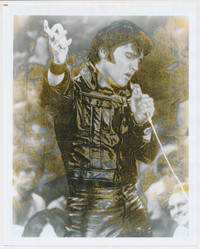 Elvis Presley 68 Comeback Special 8x10 Oxidized Gold B&W Photo