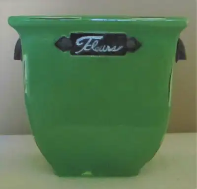 GLAZED CERAMIC PLANT POT WITH FRENCH COUNTRY ACCENTS, View more