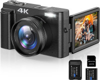 4K Digital Camera for Photo/Vlogging, Autofocus 16X Digital Zoom