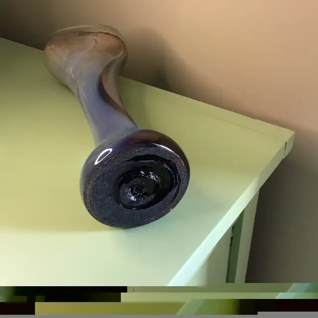 Phoenician Hebron swirl glaze hand-blown glass iridescent vase in Arts & Collectibles in Hamilton - Image 5
