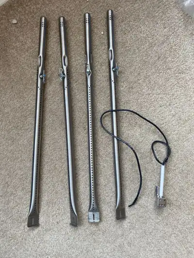 4 Pcs BBQ Burners (45 cm Length) with Igniter