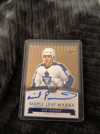 Wilf Paiement Maple Leafs Marks Signed Card