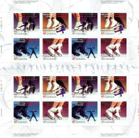 CANADA.panneau/Sheet of 16 Stamps "WORLD FIGURE SKATING".