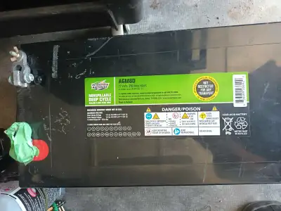 12V @ 250 AH - AGM 8D Deep Cycle Solar Battery https://www.interstatebatteries.com/products/agm8d 1...