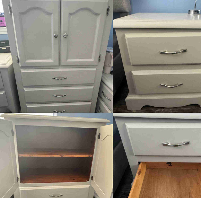 Wooden wardrobe/dresser with two bedside tables/ nightstands  in Dressers & Wardrobes in Oshawa / Durham Region