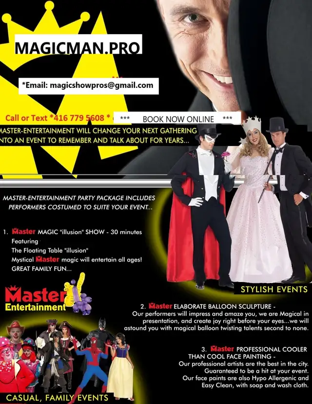 Birthday Magic Show Face Paint Balloon Twisting 2 for 1 Price63660929388163121