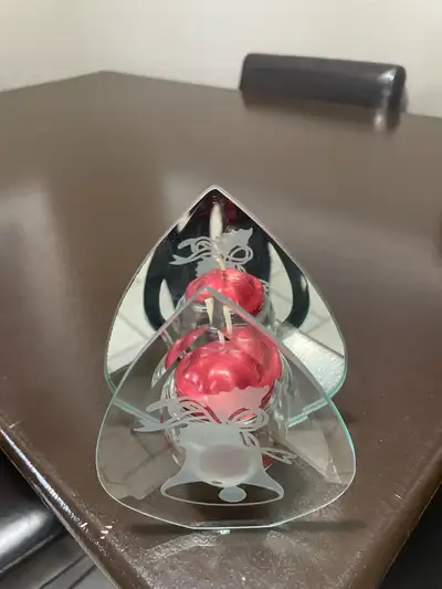 BEAUTIFUL MIRRORED GLASS CANDLE HOLDER , View more