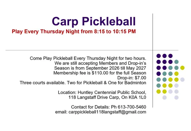 Carp Pickleball Accepting Members