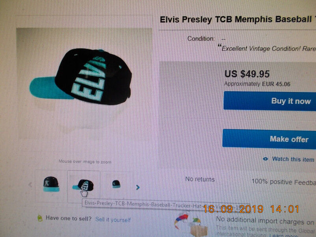Elvis Cap purchased  on Elvis Presley Boulevard $20 in Arts & Collectibles in Gatineau - Image 4