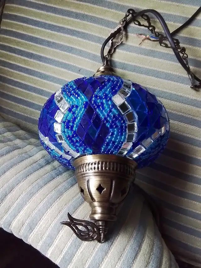Blue Mosaic Turkish Hanging Lamp in Indoor Lighting & Fans in City of Toronto - Image 10