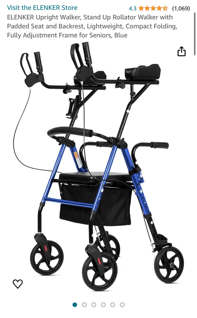 Upright Walker, Stand Up Rollator Walker with Padded Seat in Health & Special Needs in London
