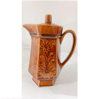 Tall Brown Vintage Ceramic Teapot