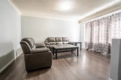 cleaning 2 bedroom duplex with washer and dyer, big living room and big kitchen