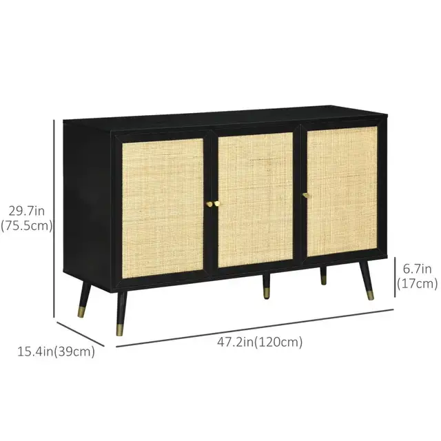 Rattan kitchen Sideboard Cabinet, Boho Storage Cabinet  in Bookcases & Shelving Units in Markham / York Region - Image 3