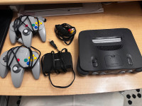 Nintendo 64 + 2 controllers and wiring