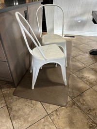 8 Matte White Industrial Metal Stackable Indoor/Outdoor Chairs