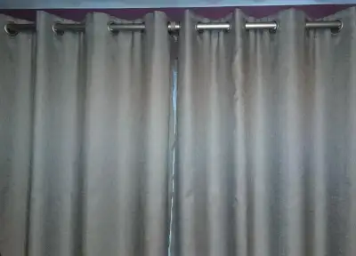 Medium grey herringbone pattern with light grey blackout lining. Each panel is 53"W x 91"L, and has...