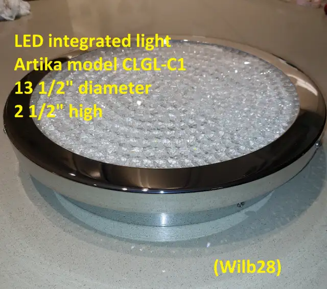 Light-LED Integrated Ceiling Light, Flush Mount, Chrome/Crystal in Indoor Lighting & Fans in Markham / York Region - Image 2