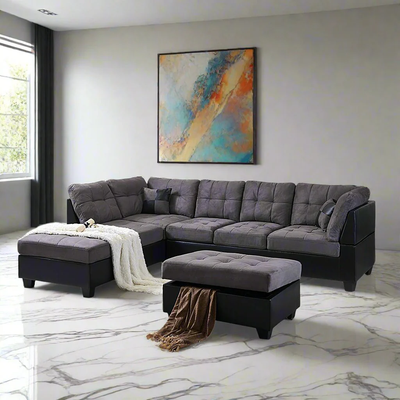 New Sofa Sectional Set with Storage Ottoman Grand Sale, View more
